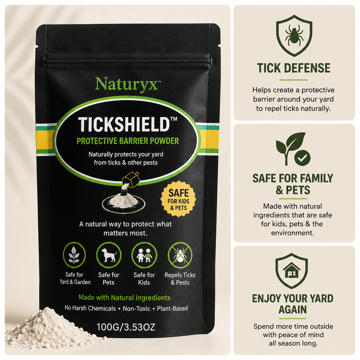 Naturyx TickShield™ – Protective Barrier Powder